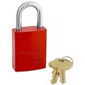 Nmc Aluminum Padlocks, Red, 1 1/16 Shackle C AL1R